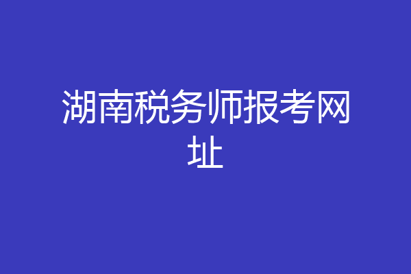 湖南税务师报考网址