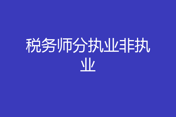 税务师分执业非执业