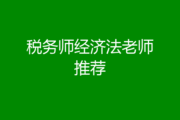 税务师经济法老师推荐