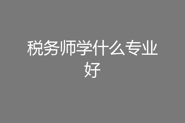 税务师学什么专业好