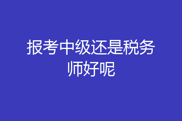 报考中级还是税务师好呢