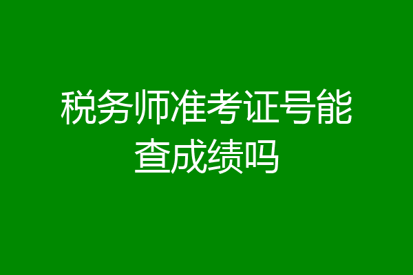 税务师准考证号能查成绩吗