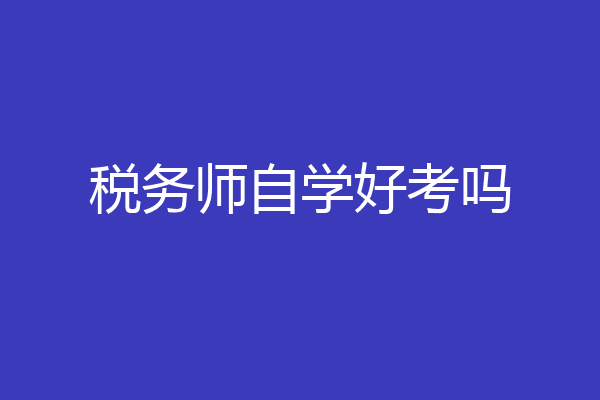 税务师自学好考吗