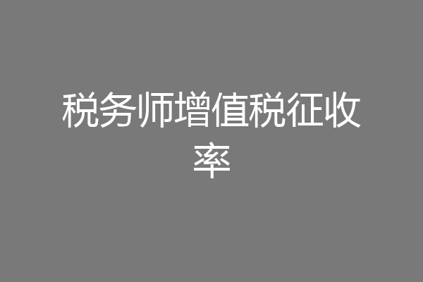 税务师增值税征收率