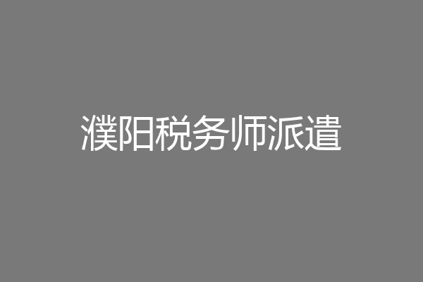濮阳税务师派遣