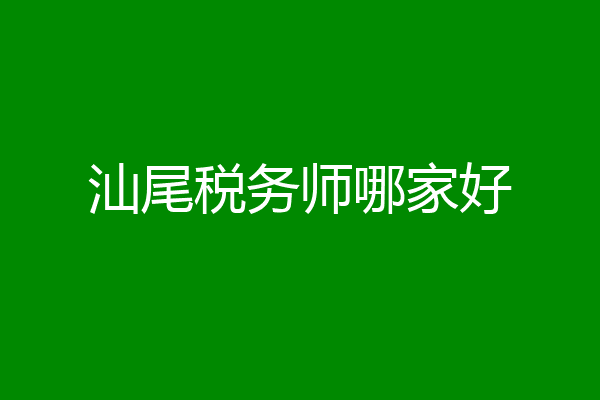 汕尾税务师哪家好