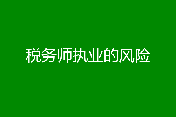 税务师执业的风险