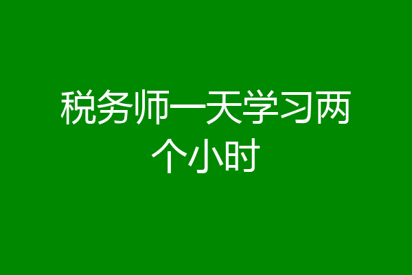 税务师一天学习两个小时