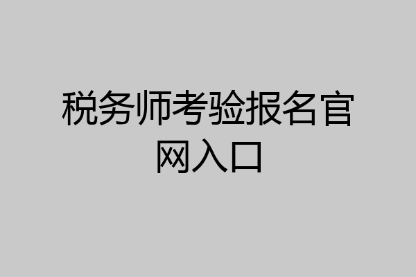 税务师考验报名官网入口