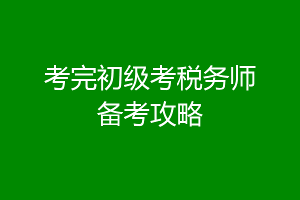 考完初级考税务师备考攻略