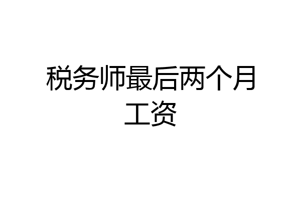 税务师最后两个月工资