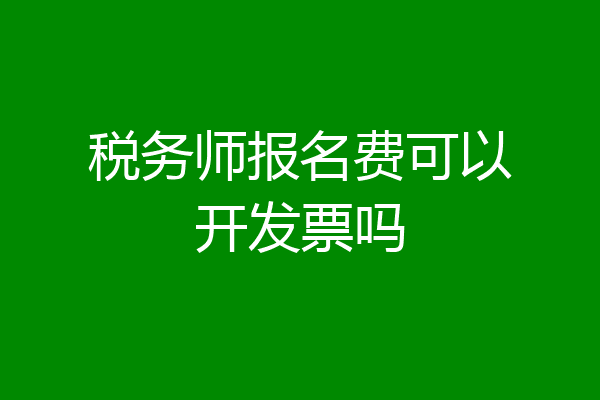 税务师报名费可以开发票吗