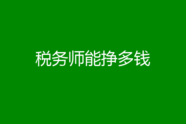 税务师能挣多钱