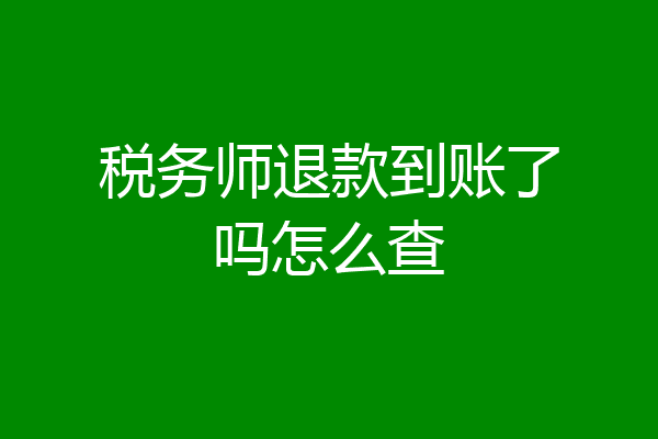 税务师退款到账了吗怎么查