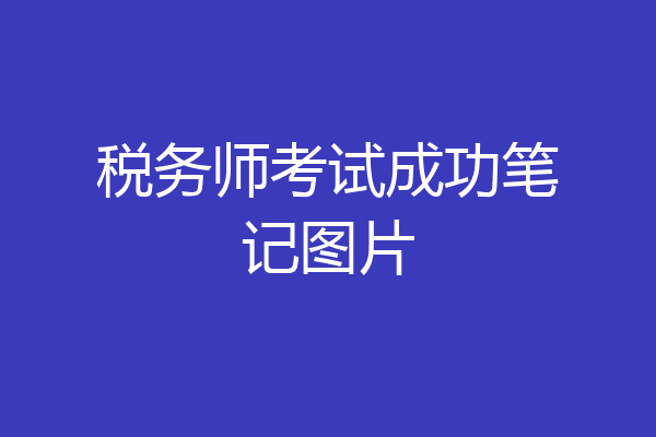 税务师考试成功笔记图片