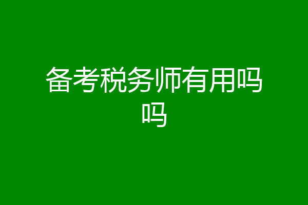 备考税务师有用吗吗