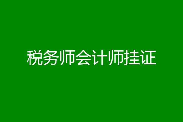 税务师会计师挂证