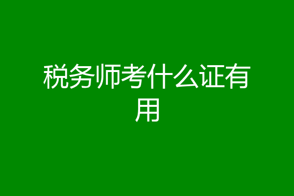 税务师考什么证有用