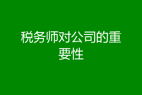 税务师对公司的重要性