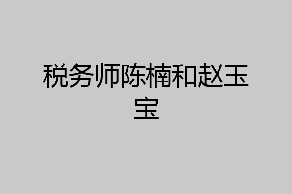税务师陈楠和赵玉宝