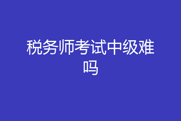 税务师考试中级难吗