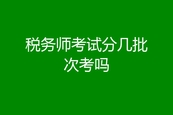 税务师考试分几批次考吗