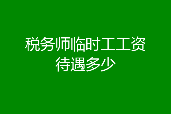 税务师临时工工资待遇多少