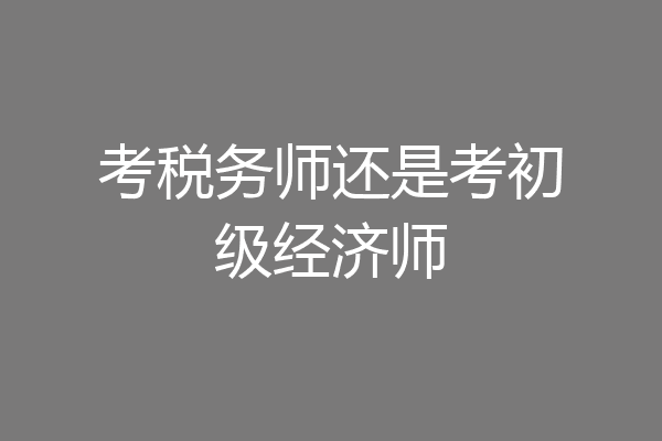 考税务师还是考初级经济师