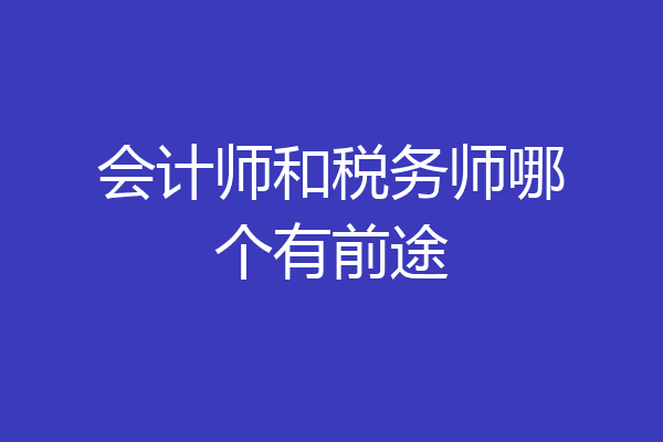 会计师和税务师哪个有前途