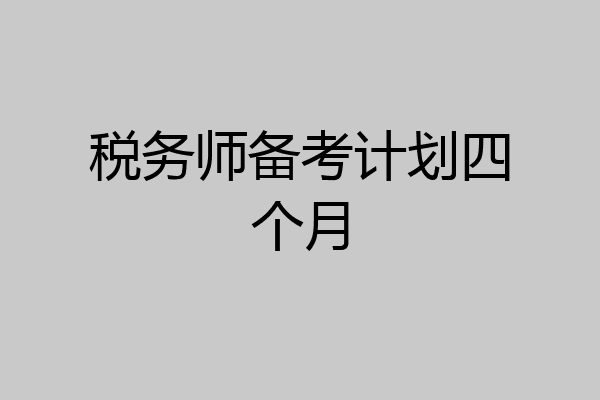 税务师备考计划四个月
