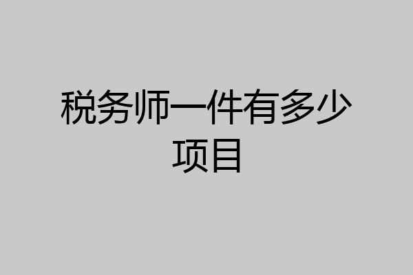 税务师一件有多少项目