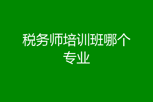税务师培训班哪个专业