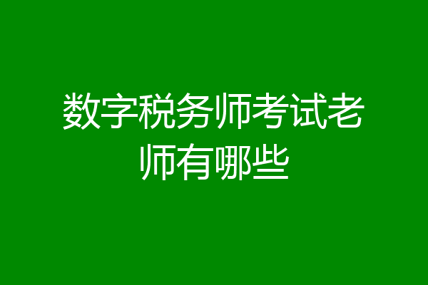 数字税务师考试老师有哪些