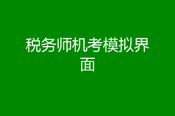 税务师机考模拟界面