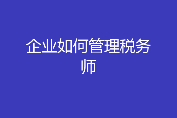 企业如何管理税务师