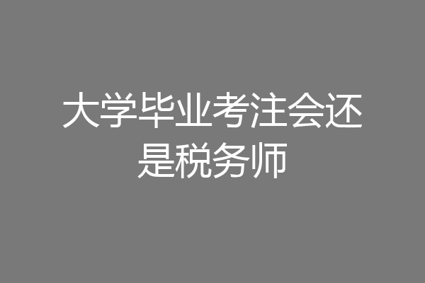 大学毕业考注会还是税务师