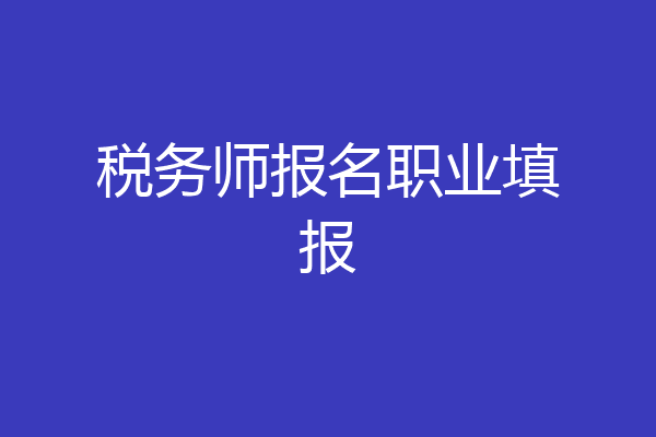 税务师报名职业填报
