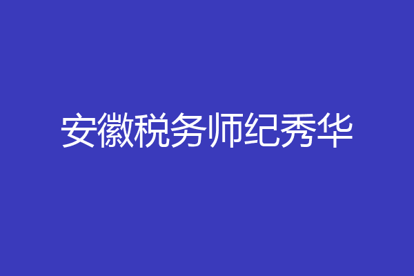 安徽税务师纪秀华