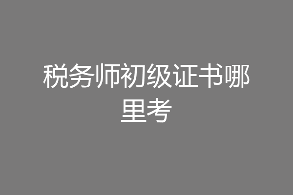 税务师初级证书哪里考