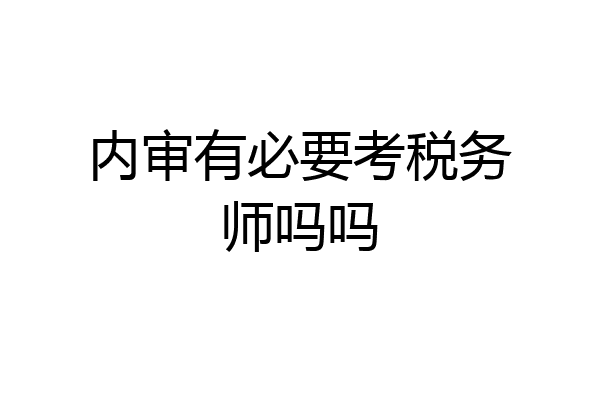 内审有必要考税务师吗吗