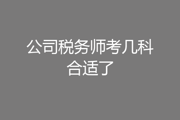 公司税务师考几科合适了