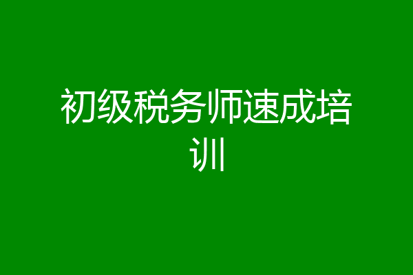 初级税务师速成培训