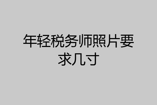 年轻税务师照片要求几寸