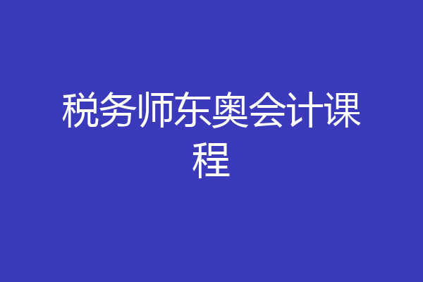税务师东奥会计课程