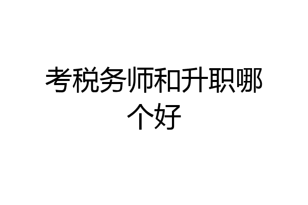考税务师和升职哪个好
