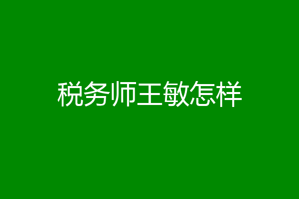 税务师王敏怎样