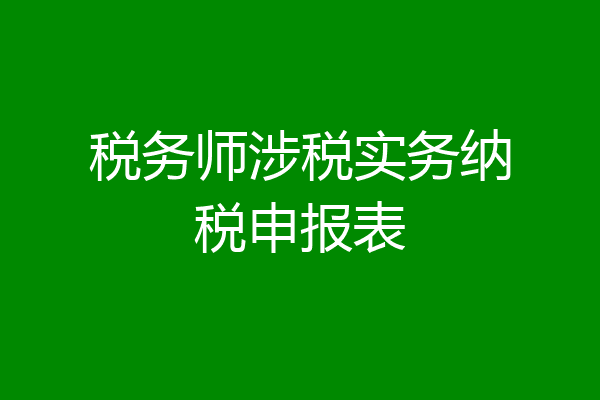 税务师涉税实务纳税申报表