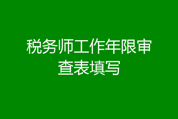 税务师工作年限审查表填写