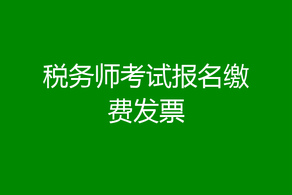 税务师考试报名缴费发票