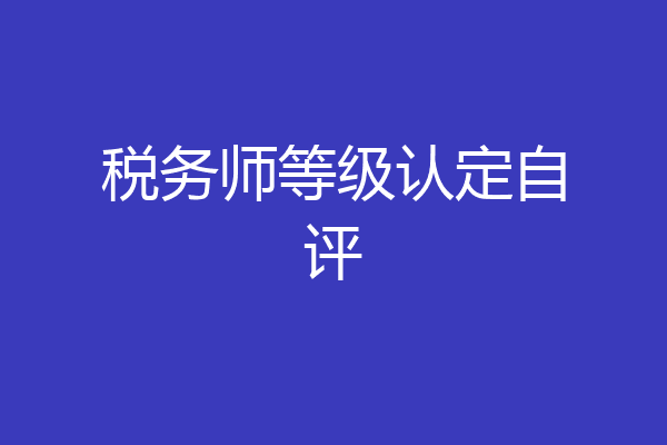 税务师等级认定自评